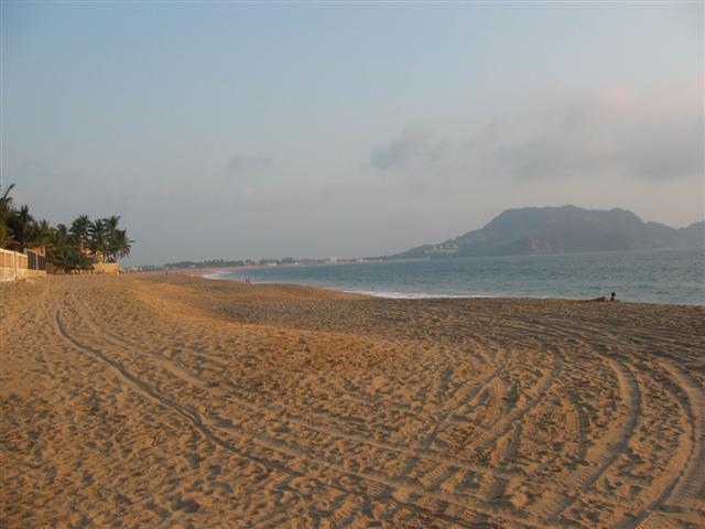 Melaque Beach looking south, Barra de Navidad in background